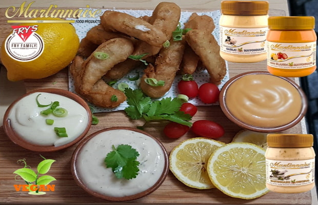 Vegan prawn snack-board with Martinnaise