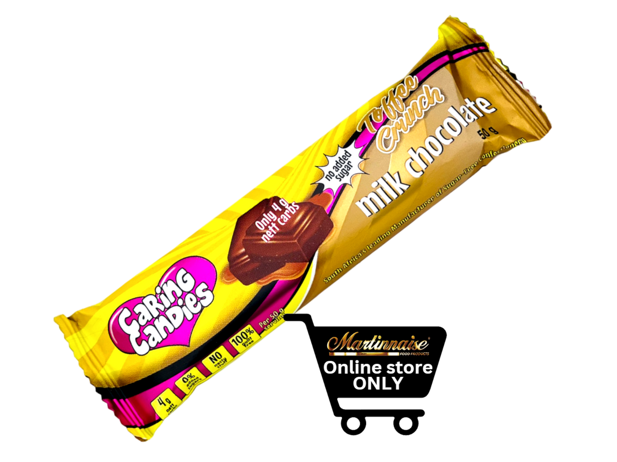 Sugar Free Toffee Crunch Chocolate Bar 50g Martinnaise Food Products